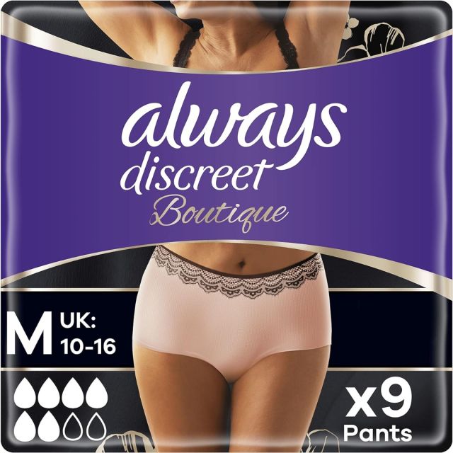 Always Discreet Boutique Incontinence Pants Medium Plus 9's - Bodycare  Online