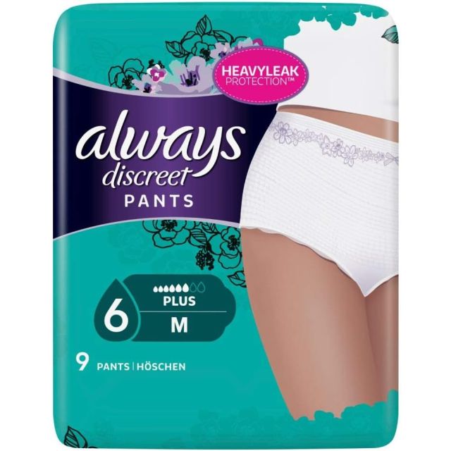 Always Discreet Boutique Underwear Incontinence Pants Plus Medium x 9