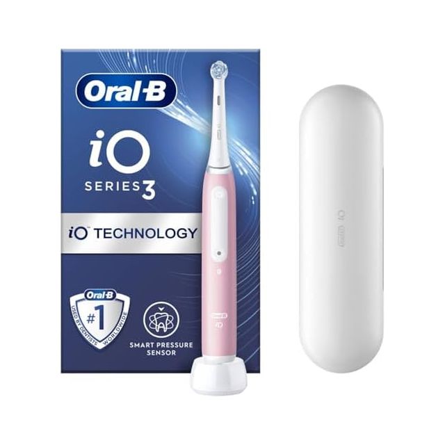 Oral-B iO3 Series Blush Pink Electric Rechargeable Toothbrush + Travel Case